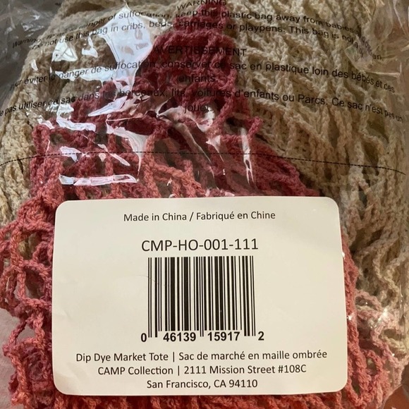 Camp Collection Dip Dye Market Tote in Pink Ombré - Picture 8 of 8